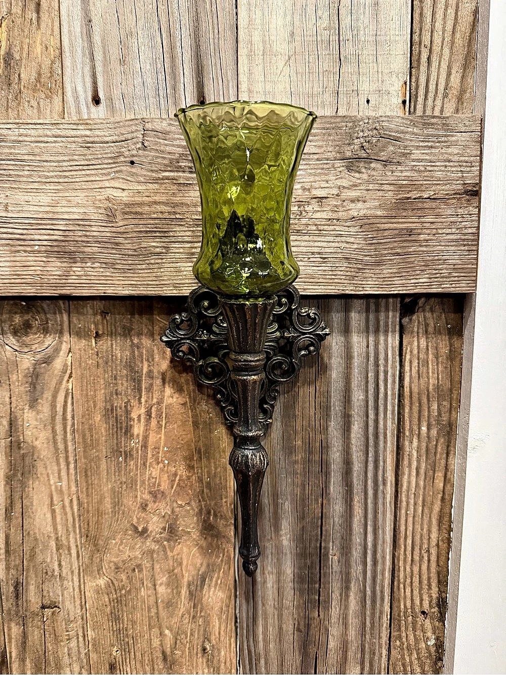 Single vintage Homco 1970s candle wall sconce